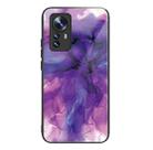 For Xiaomi 12 Pro Abstract Marble Pattern Glass Protective Case(Abstract Purple) - 1