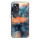 For Xiaomi 12 Pro Abstract Marble Pattern Glass Protective Case(Abstract Blue) - 1