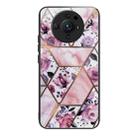 For Xiaomi 12S Ultra Abstract Marble Pattern Glass Protective Case(Rhombus Rose) - 1