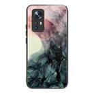 For Xiaomi 12X Abstract Marble Pattern Glass Protective Case(Abstract Black) - 1