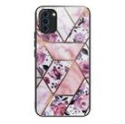 For Huawei Nova 10 Abstract Marble Pattern Glass Protective Case(Rhombus Rose) - 1