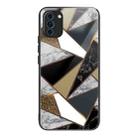 For Huawei Nova 10 Pro Abstract Marble Pattern Glass Protective Case(Rhombus Golden) - 1