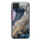 For Samsung Galaxy M53 5G Abstract Marble Pattern Glass Protective Case(Abstract Gold) - 1