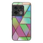 For OnePlus 10 Pro Abstract Marble Pattern Glass Protective Case(Rhombus Gradient) - 1