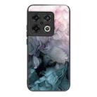 For OnePlus 10 Pro Abstract Marble Pattern Glass Protective Case(Abstract Light Pink) - 1