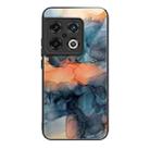For OnePlus 10 Pro Abstract Marble Pattern Glass Protective Case(Abstract Blue) - 1