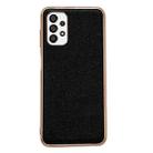 For Samsung Galaxy A33 5G Genuine Leather Luolai Series Nano Electroplating Phone Case(Black) - 1