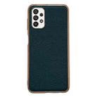 For Samsung Galaxy A53 5G Genuine Leather Luolai Series Nano Electroplating Phone Case(Dark Green) - 1