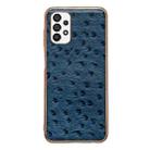For Samsung Galaxy A23 5G Genuine Leather Ostrich Texture Series Nano Electroplating Phone Case(Blue) - 1