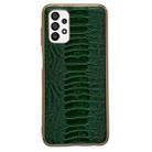 For Samsung Galaxy A13 4G Genuine Leather Weilai Series Nano Electroplating Phone Case(Green) - 1