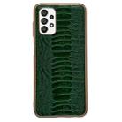 For Samsung Galaxy A73 5G Genuine Leather Weilai Series Nano Electroplating Phone Case(Green) - 1