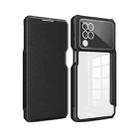 For Samsung Galaxy A12 Magnetic Flip Leather Phone Case(Black) - 1