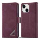 For iPhone 14 Forwenw Dual-side Buckle Leather Phone Case (Wine Red) - 1