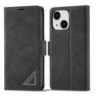 For iPhone 14 Plus Forwenw Dual-side Buckle Leather Phone Case (Black) - 1