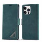 For iPhone 14 Pro Max Forwenw Dual-side Buckle Leather Phone Case (Dark Cyan) - 1