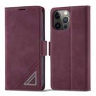 For iPhone 13 Pro Forwenw Dual-side Buckle Leather Phone Case (Wine Red) - 1