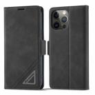 For iPhone 13 Pro Max Forwenw Dual-side Buckle Leather Phone Case (Black) - 1