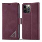 For iPhone 13 Pro Max Forwenw Dual-side Buckle Leather Phone Case (Wine Red) - 1