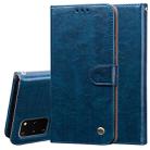 For Galaxy S20 Plus Business Style Oil Wax Texture Horizontal Flip Leather Case, with Holder & Card Slots & Wallet(Blue) - 1