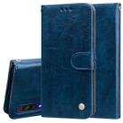 For Xiaomi Mi A3 Business Style Oil Wax Texture Horizontal Flip Leather Case, with Holder & Card Slots & Wallet(Blue) - 1