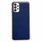 For Samsung Galaxy A53 5G Genuine Leather Xiaoya Series Nano Electroplating Phone Case(Blue) - 1