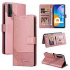 For Huawei P Smart 2021 GQUTROBE Skin Feel Magnetic Leather Phone Case(Rose Gold) - 1