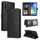 For Huawei P Smart 2021 GQUTROBE Skin Feel Magnetic Leather Phone Case(Black) - 1