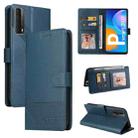 For Huawei P Smart 2021 GQUTROBE Skin Feel Magnetic Leather Phone Case(Blue) - 1