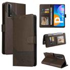 For Huawei P Smart 2021 GQUTROBE Skin Feel Magnetic Leather Phone Case(Brown) - 1