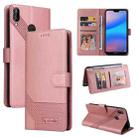 For Huawei P20 Lite GQUTROBE Skin Feel Magnetic Leather Phone Case(Rose Gold) - 1