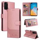 For Huawei P40 Pro GQUTROBE Skin Feel Magnetic Leather Phone Case(Rose Gold) - 1