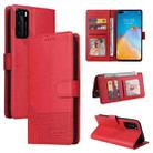 For Huawei P40 Pro GQUTROBE Skin Feel Magnetic Leather Phone Case(Red) - 1