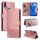 For Huawei P Smart Z GQUTROBE Skin Feel Magnetic Leather Phone Case(Rose Gold) - 1