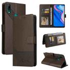 For Huawei P Smart Z GQUTROBE Skin Feel Magnetic Leather Phone Case(Brown) - 1