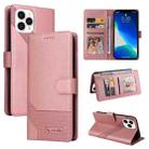 For iPhone 13 Pro Max GQUTROBE Skin Feel Magnetic Leather Phone Case (Rose Gold) - 1