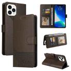 For iPhone 13 Pro Max GQUTROBE Skin Feel Magnetic Leather Phone Case (Brown) - 1