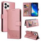 For iPhone 13 Pro GQUTROBE Skin Feel Magnetic Leather Phone Case (Rose Gold) - 1
