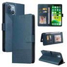 For iPhone 13 GQUTROBE Skin Feel Magnetic Leather Phone Case(Blue) - 1