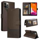 For iPhone 12 Pro Max GQUTROBE Skin Feel Magnetic Leather Phone Case(Brown) - 1