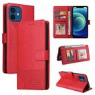 For iPhone 12 / 12 Pro GQUTROBE Skin Feel Magnetic Leather Phone Case(Red) - 1