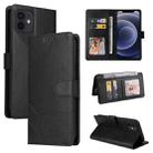 GQUTROBE Skin Feel Magnetic Leather Phone Case For iPhone 12 mini(Black) - 1