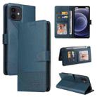 GQUTROBE Skin Feel Magnetic Leather Phone Case For iPhone 12 mini(Blue) - 1