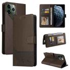 For iPhone 11 Pro Max GQUTROBE Skin Feel Magnetic Leather Phone Case (Brown) - 1