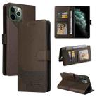 For iPhone 11 Pro GQUTROBE Skin Feel Magnetic Leather Phone Case (Brown) - 1