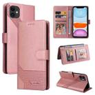 For iPhone 11 GQUTROBE Skin Feel Magnetic Leather Phone Case (Rose Gold) - 1