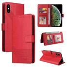 For iPhone XS Max GQUTROBE Skin Feel Magnetic Leather Phone Case(Red) - 1