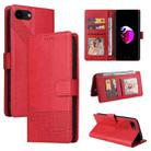 For iPhone SE 2022 / SE 2020 / 8 / 7 GQUTROBE Skin Feel Magnetic Leather Phone Case(Red) - 1