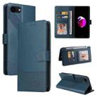 For iPhone SE 2022 / SE 2020 / 8 / 7 GQUTROBE Skin Feel Magnetic Leather Phone Case(Blue) - 1