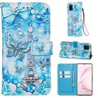 For Galaxy A81 Colored Drawing Pattern Plain Weave Horizontal Flip Leather Case with Holder & Card Slot & Wallet&Lanyard(Tower Butterfly) - 1