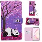 For Galaxy Note 10 Lite Colored Drawing Pattern Plain Weave Horizontal Flip Leather Case with Holder & Card Slot & Wallet&Lanyard(Sakura Panda) - 1
